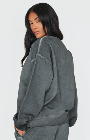 Premium Oversized Sweatshirt Set - Washed Charcoal