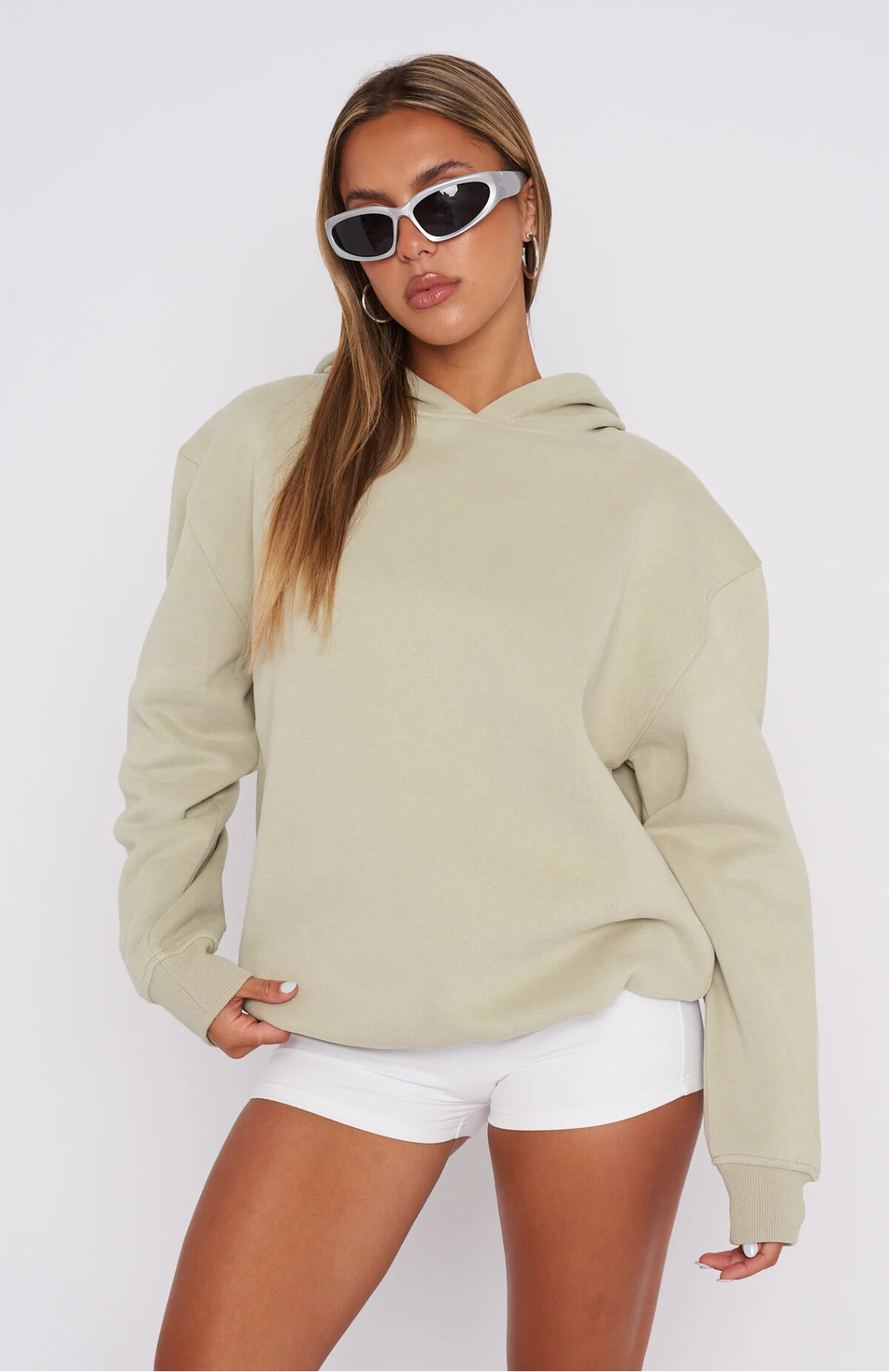 Oversize Hoodie + Shorts Set - Moss