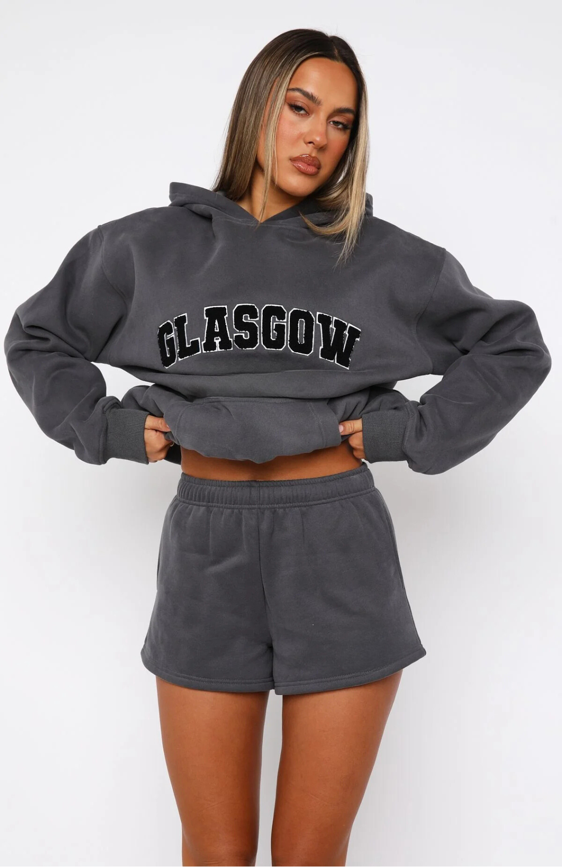 Oversize Hoodie + Shorts Set - Volcanic