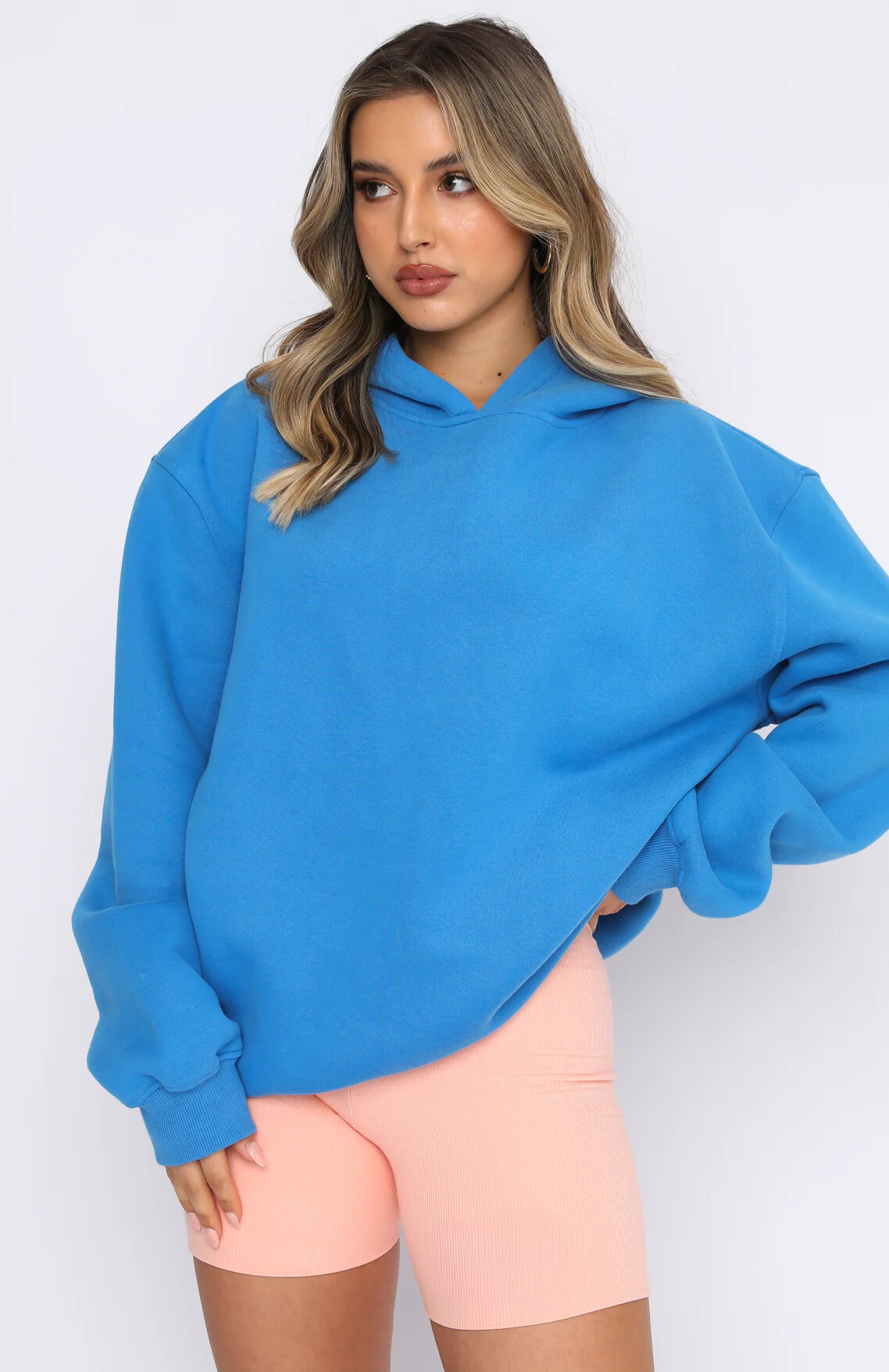 Oversize Hoodie + Shorts Set - Azure