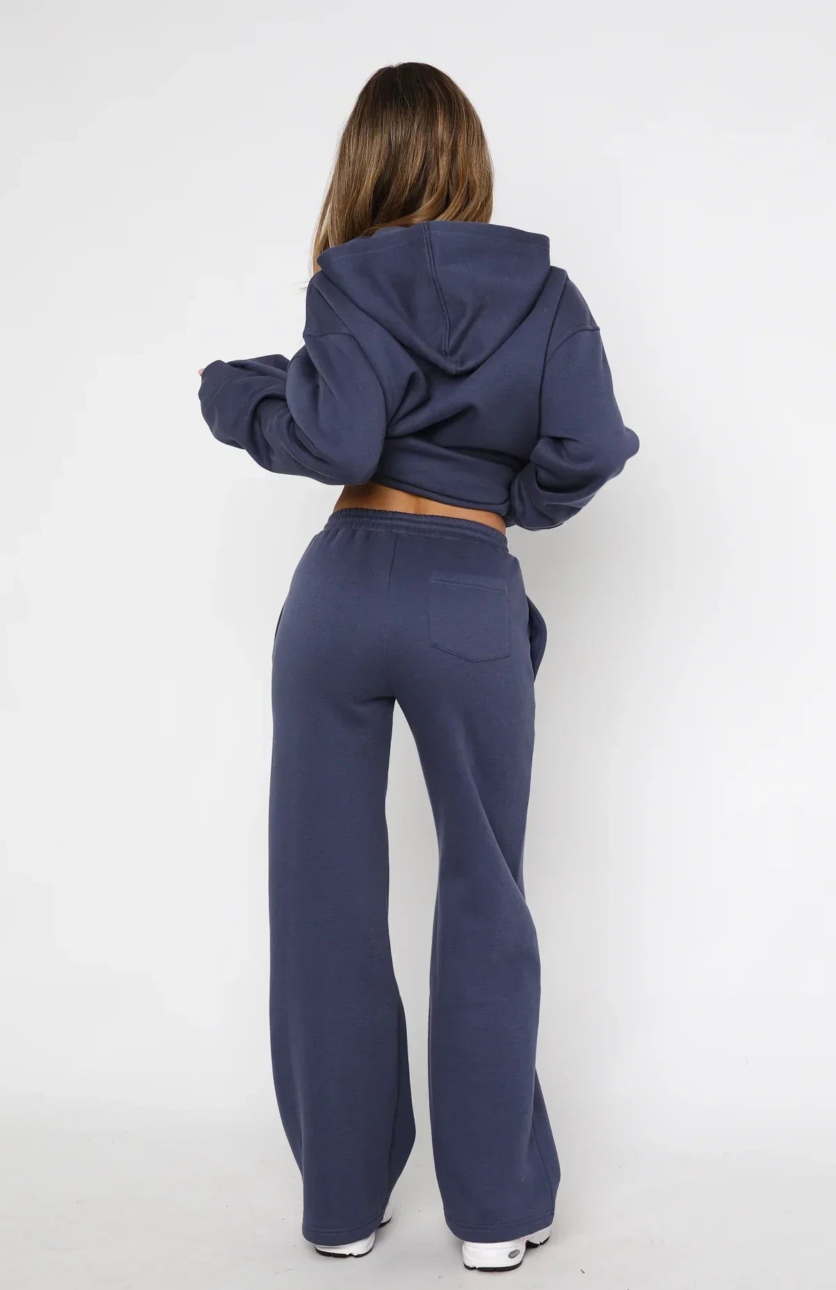 Oversize Hoodie + Wide Leg Sweatpants  - Navy