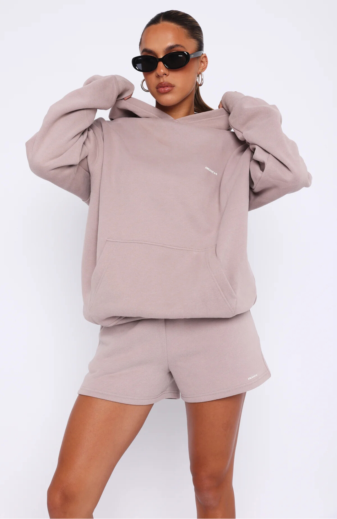 Oversize Hoodie + Shorts Set - Cinnamon