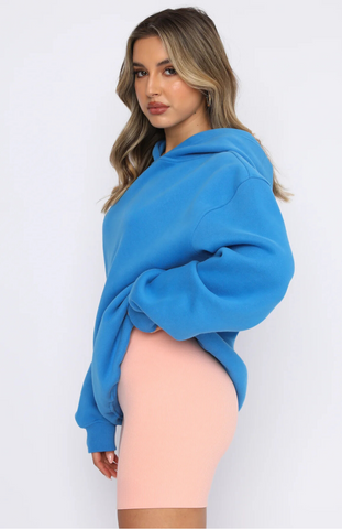 Oversize Hoodie + Shorts Set - Azure