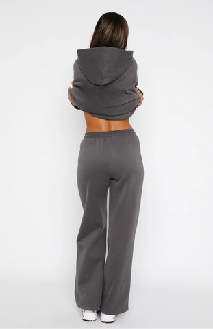 Oversize Hoodie + Wide Leg Sweatpants  - Volcanic