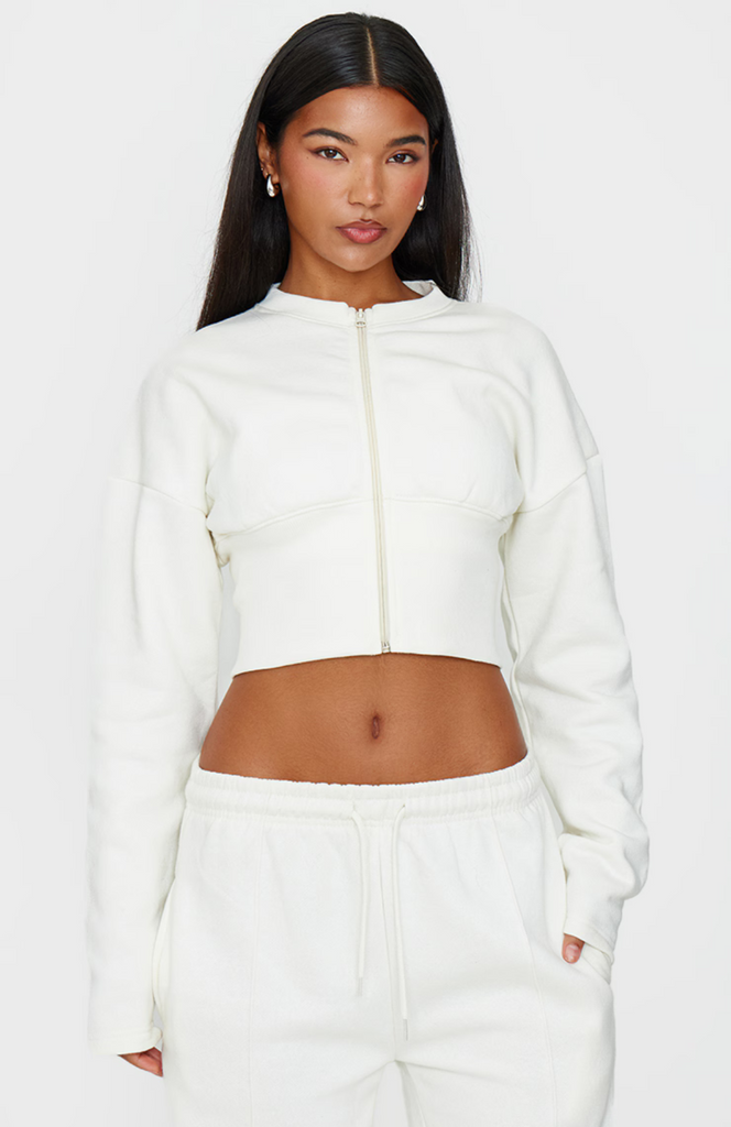 Cream Extreme Cinched Waist Sweatshirt Set