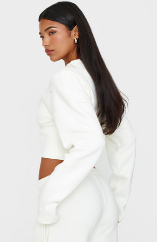 Cream Extreme Cinched Waist Sweatshirt Set