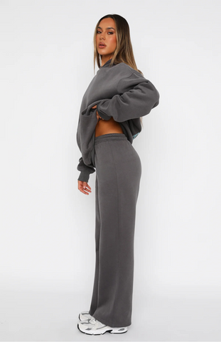 Oversize Hoodie + Wide Leg Sweatpants  - Volcanic