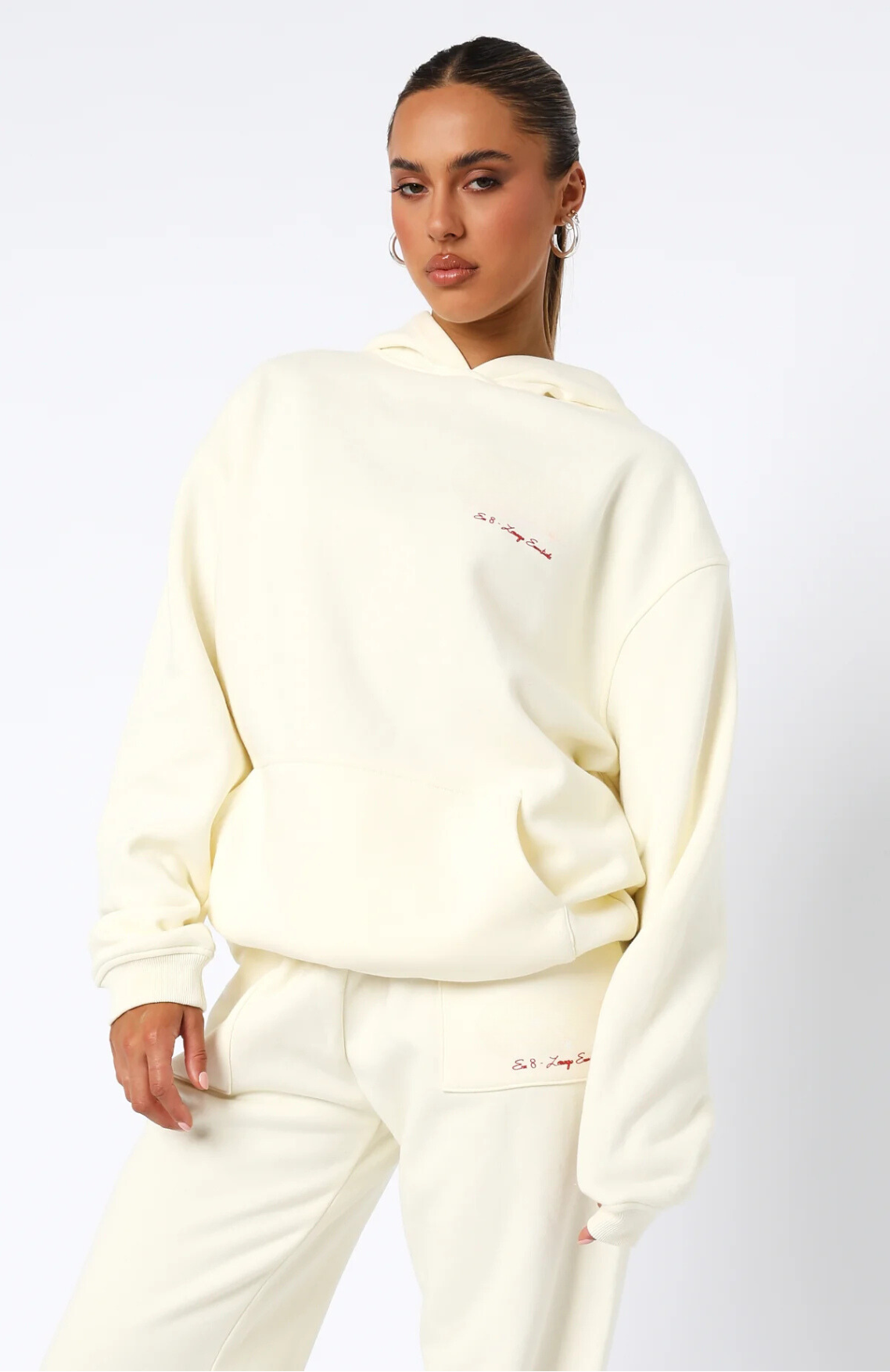 Oversize Hoodie Set - Cherry Cream