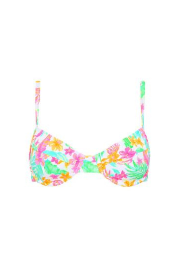 Orchid Oasis - Ditzy Underwire Bra Bikini Top