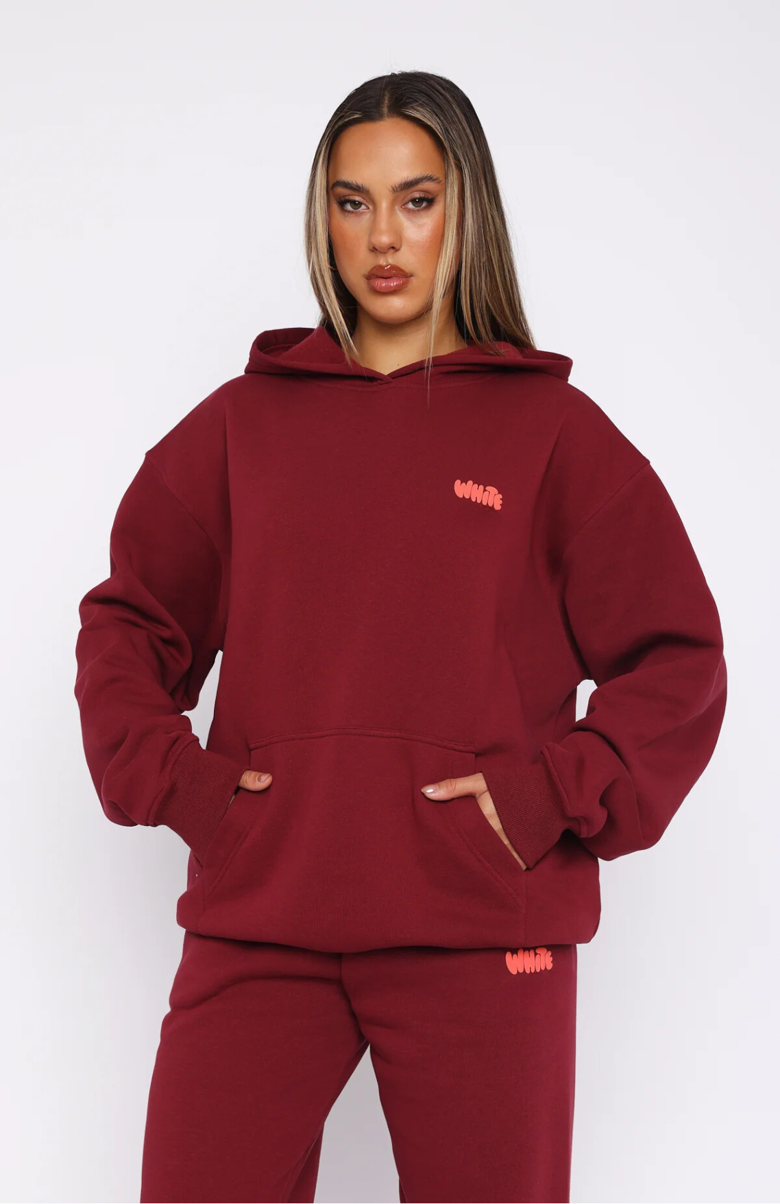 Oversize Hoodie Set - Burgundy