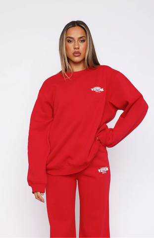 Oversize Sweater Set - Red