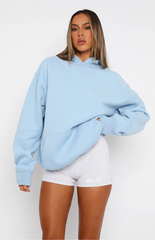 Oversize Sweater + Shorts Set - Baby Blue