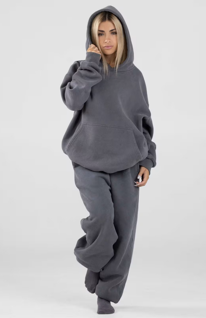 Oversize Hoodie Set - Steel Grey