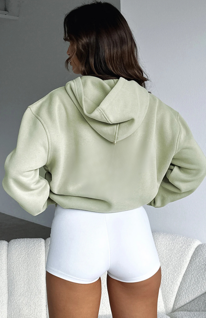 Oversize Hoodie + Shorts Set - Moss