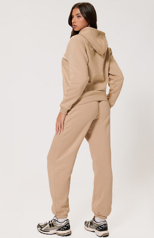 Oversized Fit Hoodie Set - Sand