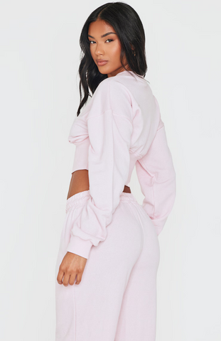 Oversized Sweatshirt Set - Baby Pink