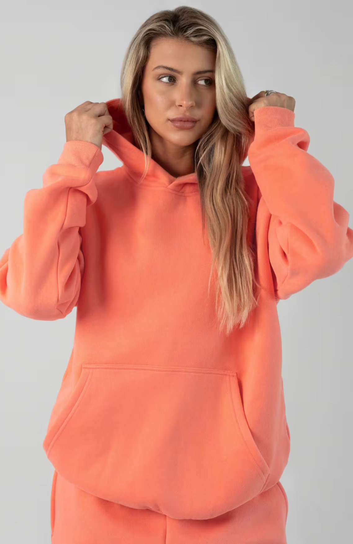 Oversize Hoodie Set - Coral