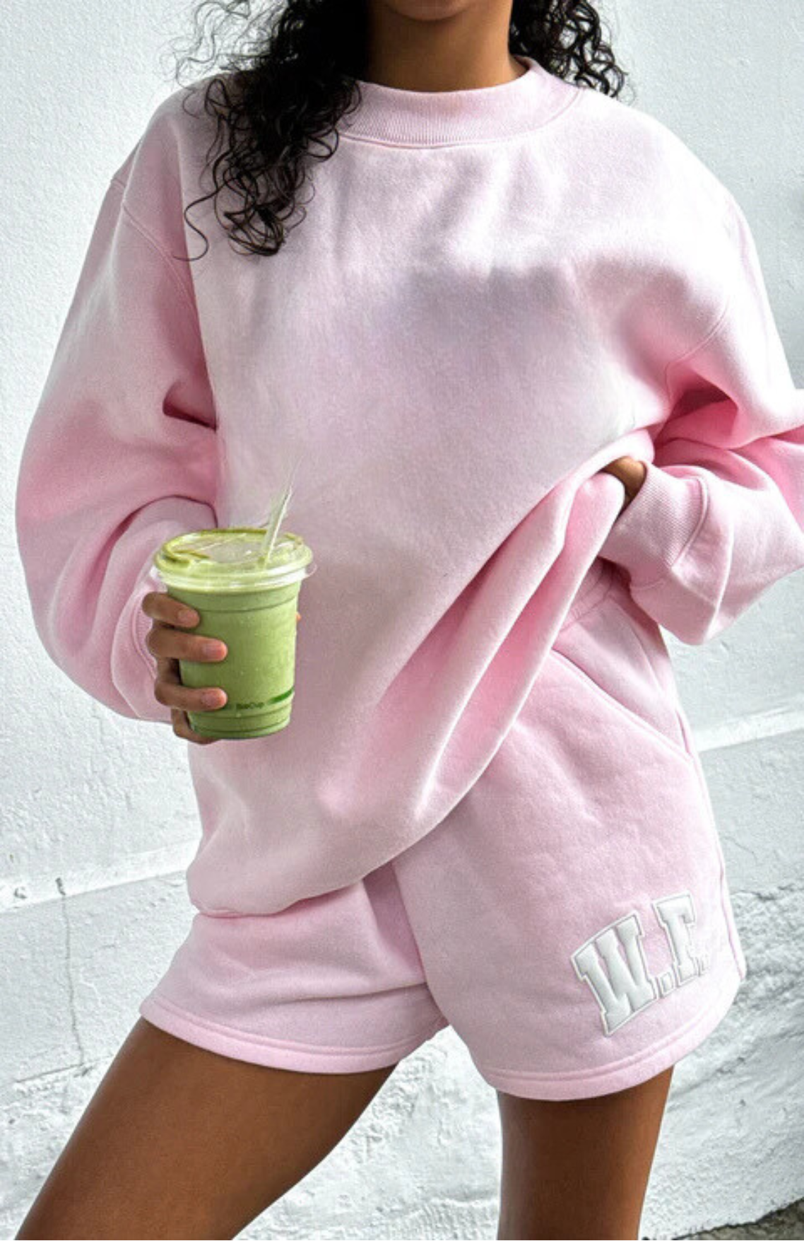 Oversize Sweater + Shorts Set - Posy Pink