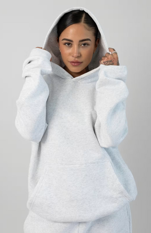 Oversize Hoodie Set - Lt Heather Grey