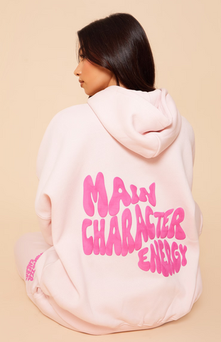 Premium Oversize Hoodie Set - Baby Pink