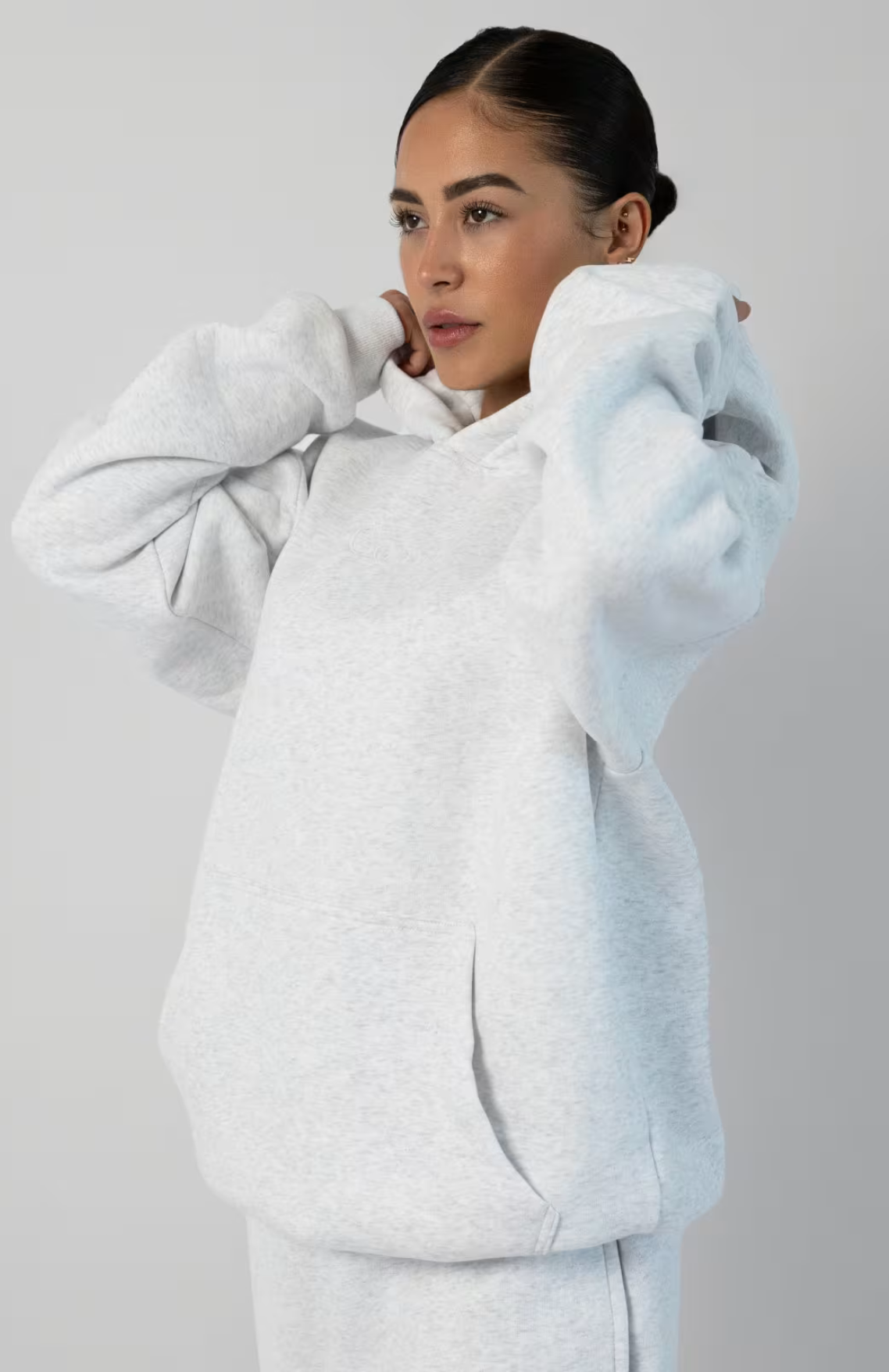 Oversize Hoodie Set - Lt Heather Grey