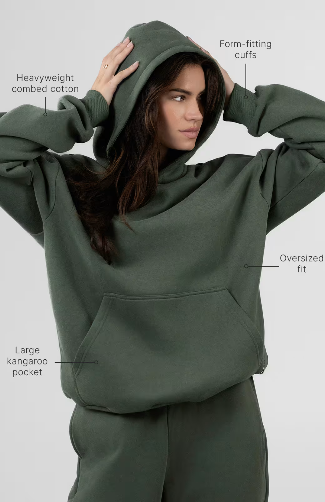 Standard Oversize Hoodie Set - Forest