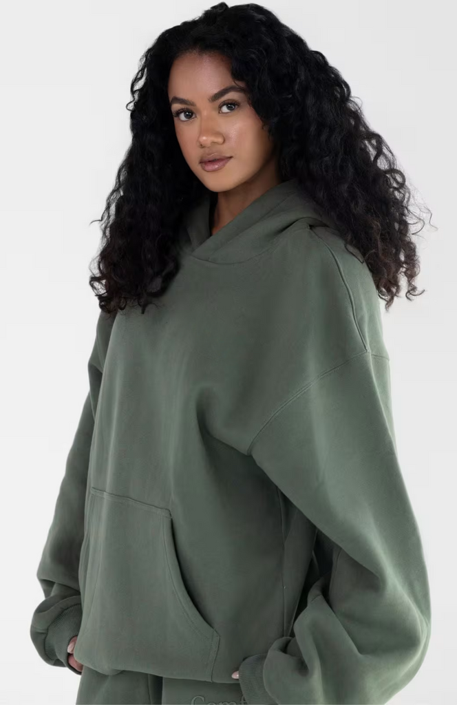 Minimalist Oversize Hoodie Set - Forest