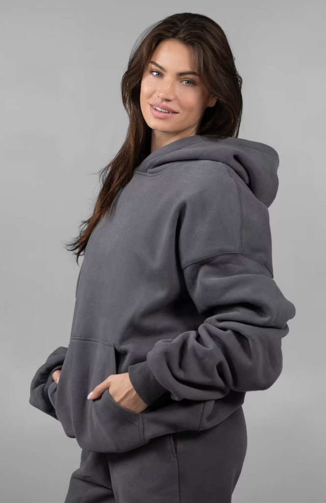 Minimalist Oversize Hoodie Set - Steel Grey