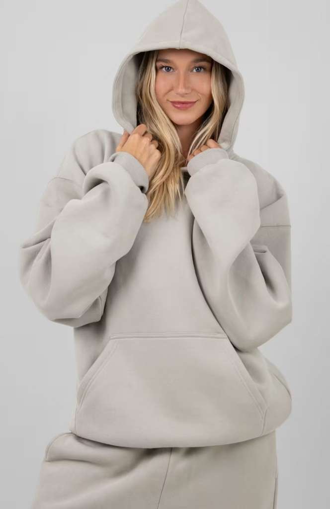 Minimalist Oversize Hoodie Set - Cement