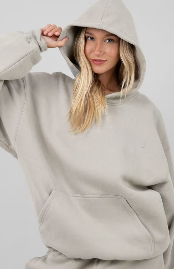 Minimalist Oversize Hoodie Set - Cement