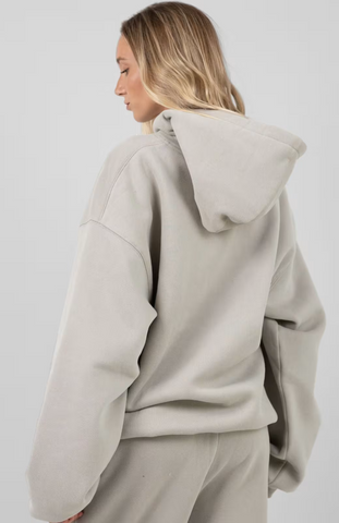 Minimalist Oversize Hoodie Set - Cement