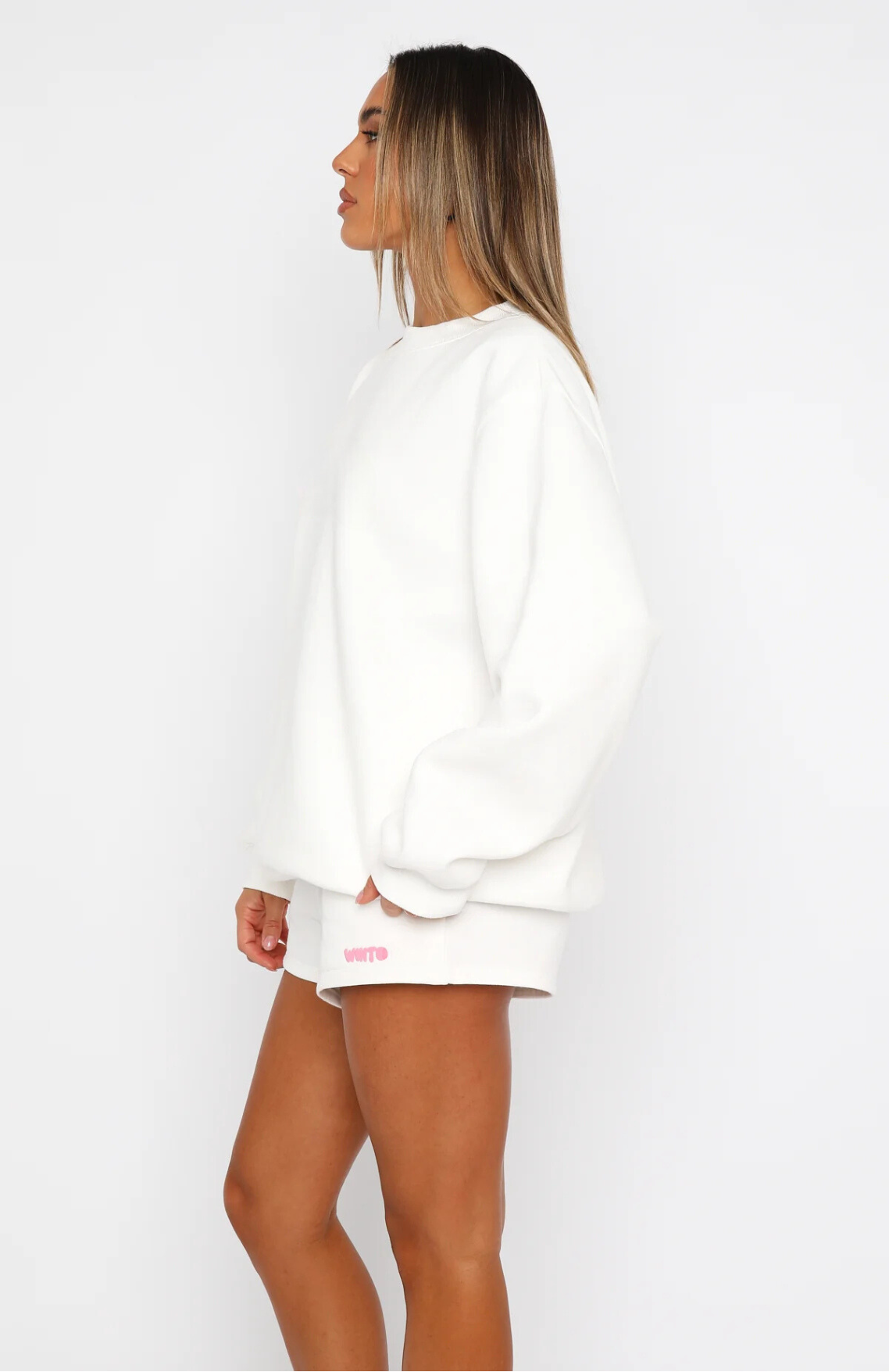 Oversize Sweater + Shorts Set - White