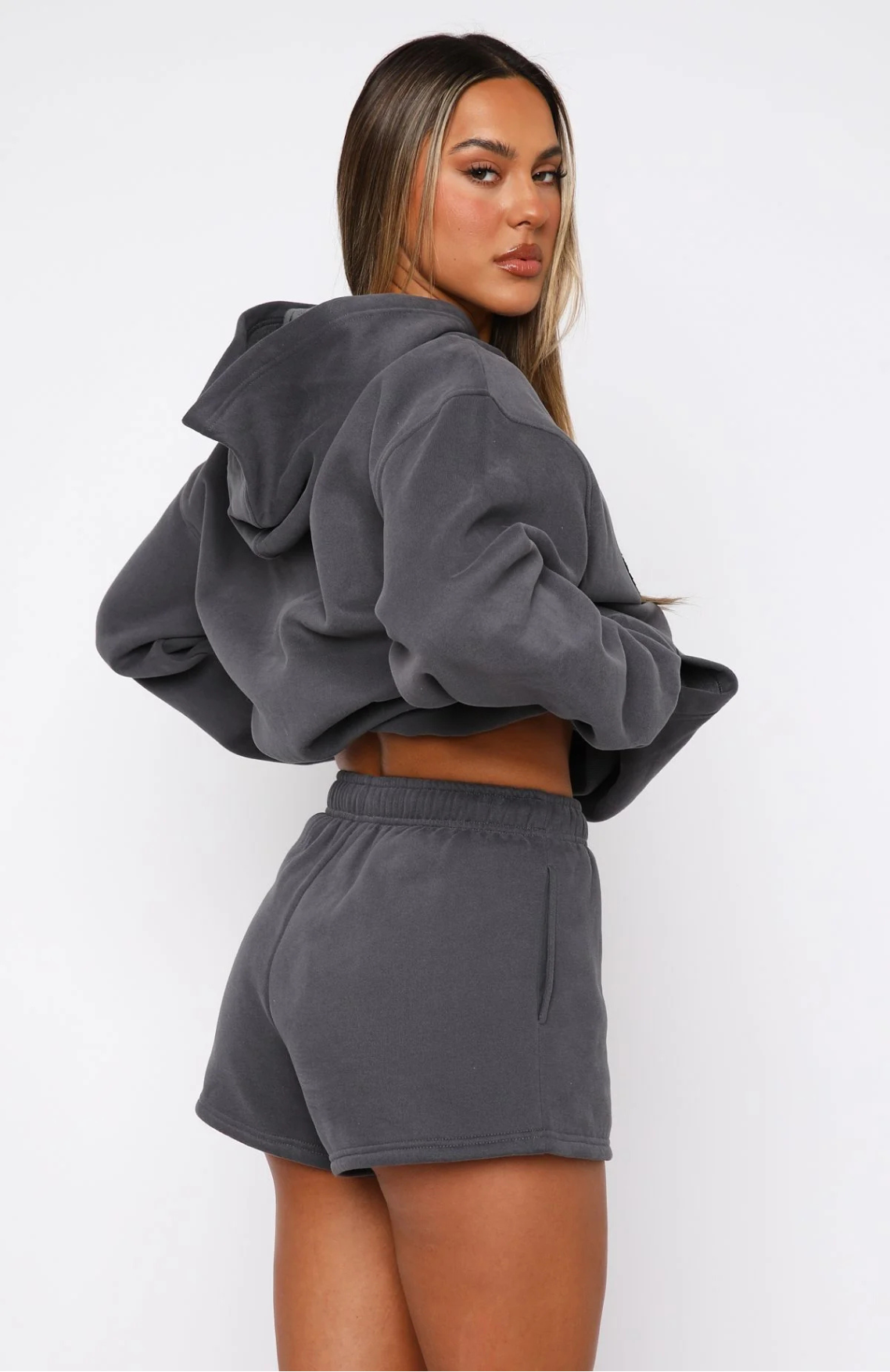 Oversize Hoodie + Shorts Set - Volcanic