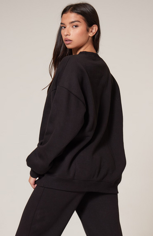 Longline Oversized Sweatshirt - Black