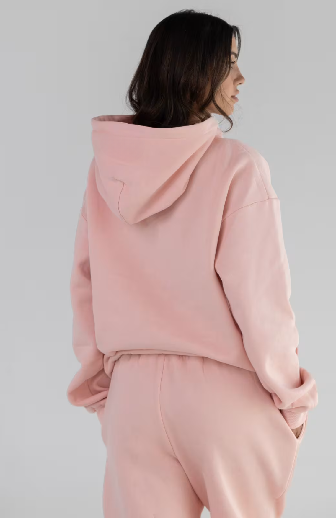 Pastel Oversize Hoodie Set - Peach