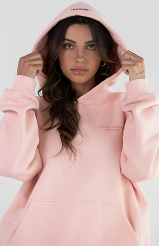 Pastel Oversize Hoodie Set - Peach