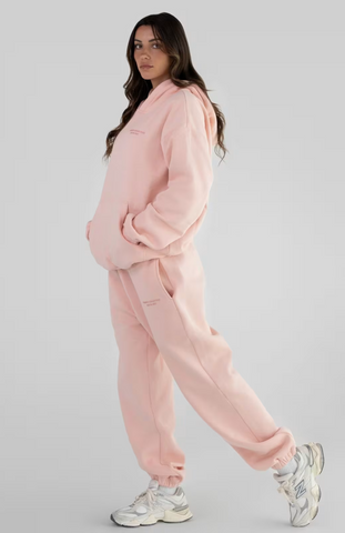 Pastel Oversize Hoodie Set - Peach