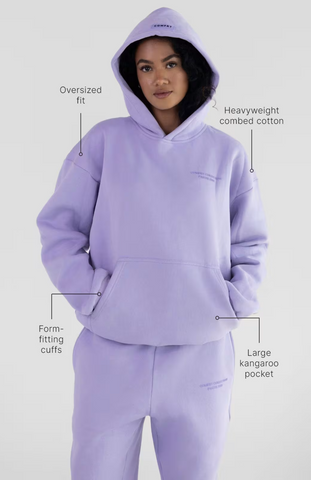 Pastel Oversize Hoodie Set - Lavender