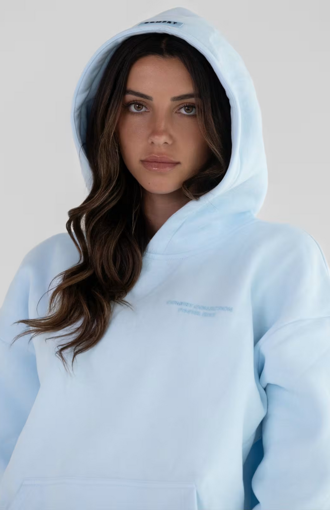 Pastel Oversize Hoodie Set - Baby Blue