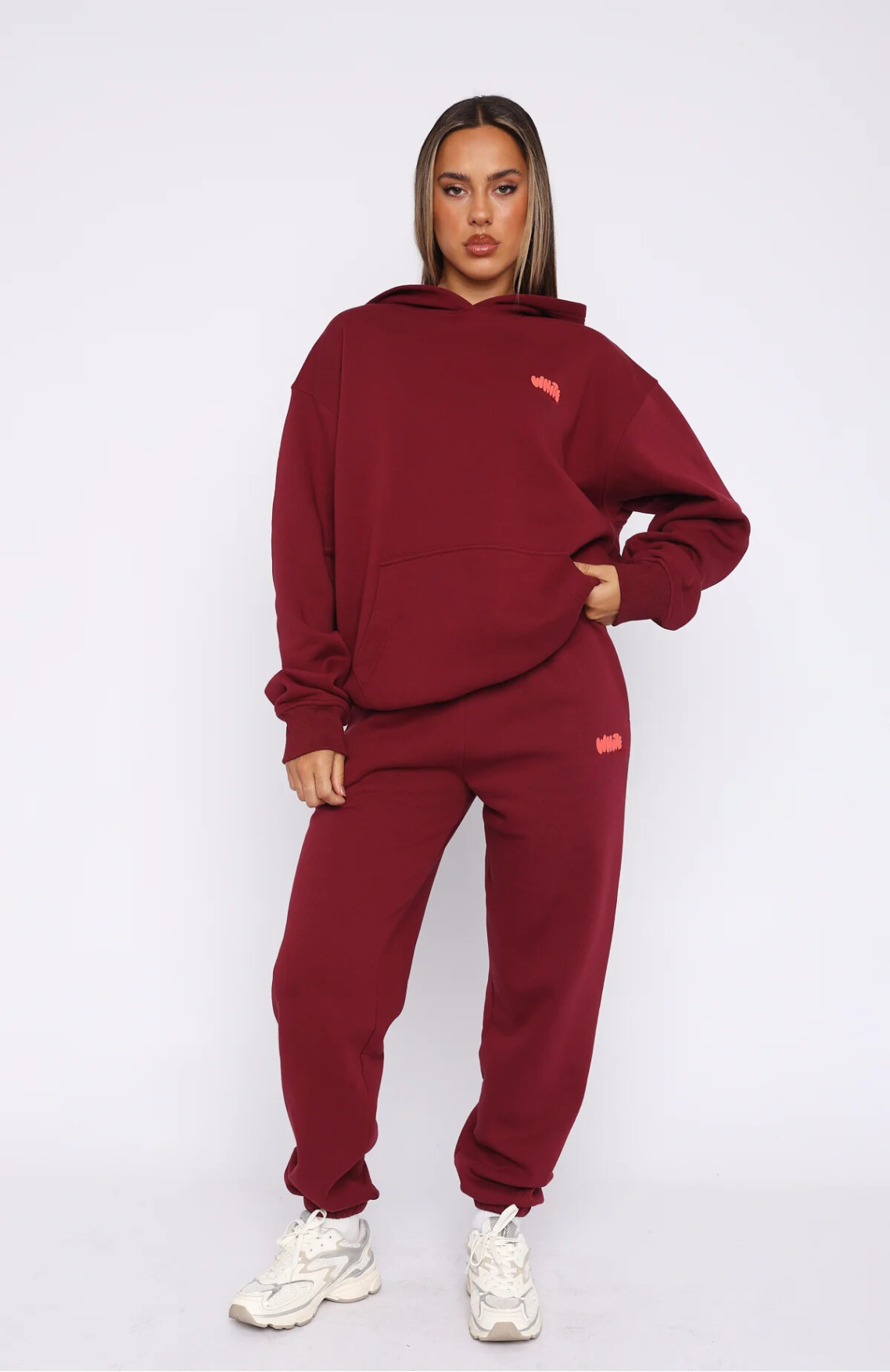 Oversize Hoodie Set - Burgundy