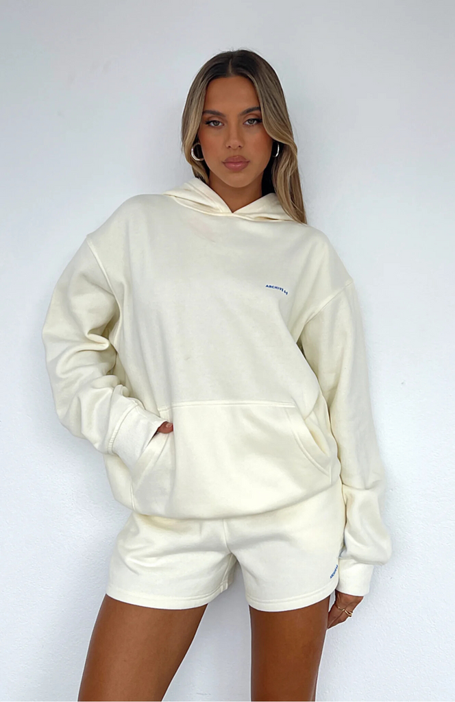 Oversize Hoodie + Shorts Set - Cream