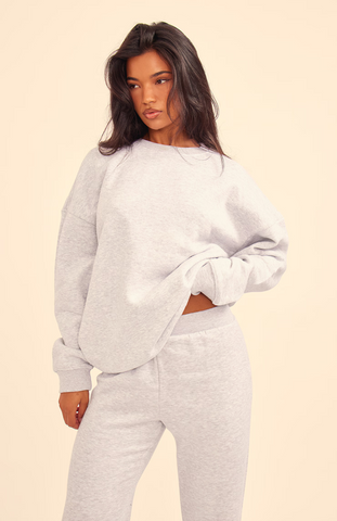 Longline Oversized Sweatshirt - Grey