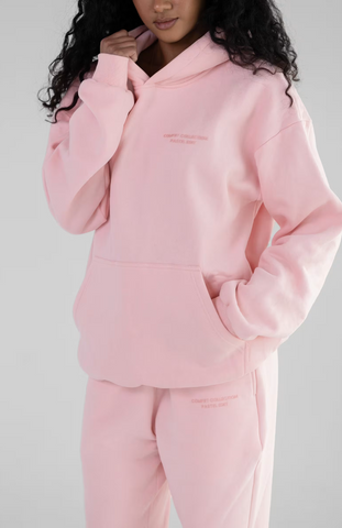 Pastel Oversize Hoodie Set - Bubblegum