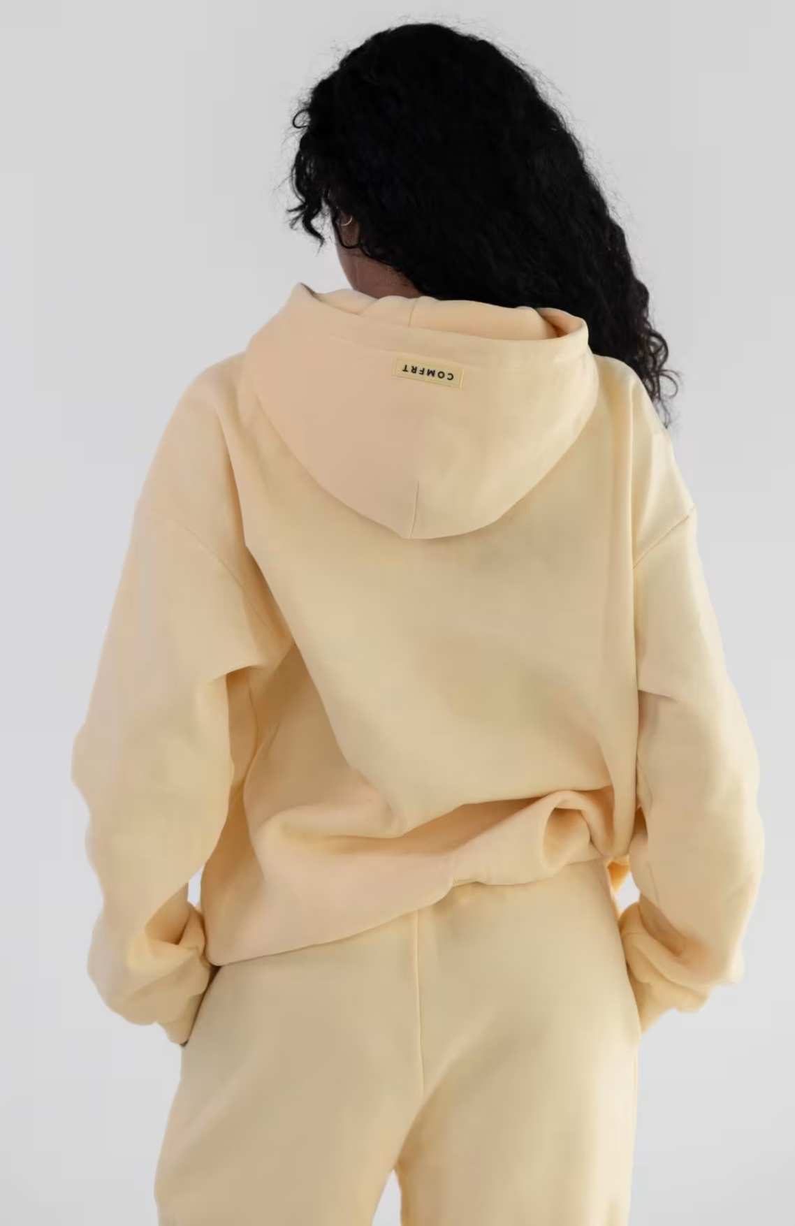 Pastel Oversize Hoodie Set - Canary