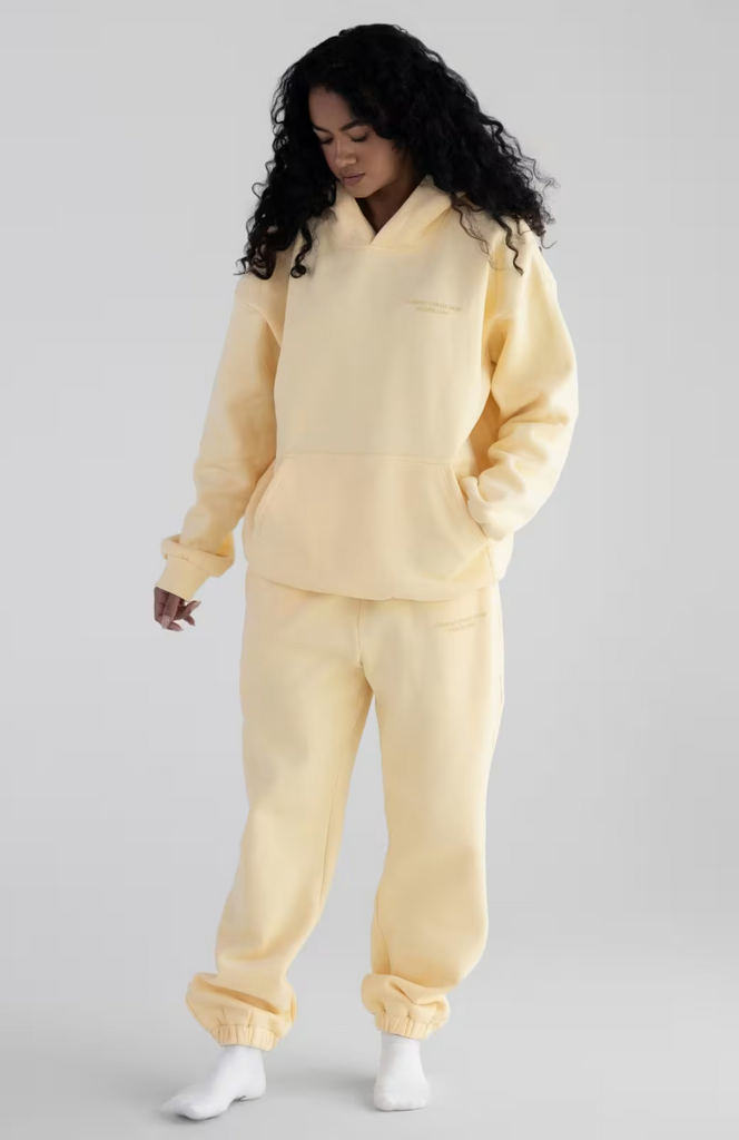 Pastel Oversize Hoodie Set - Canary