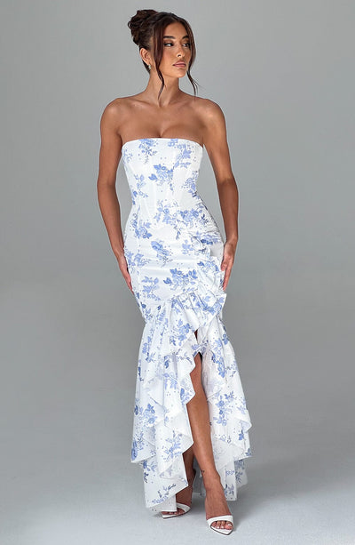 Everly Maxi Dress - Blue Floral Print