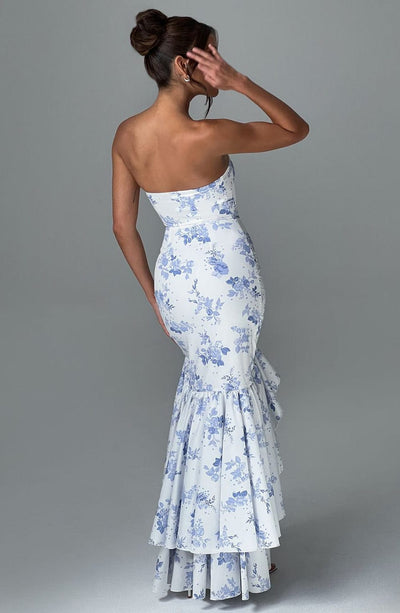 Everly Maxi Dress - Blue Floral Print