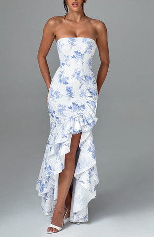 Everly Maxi Dress - Blue Floral Print