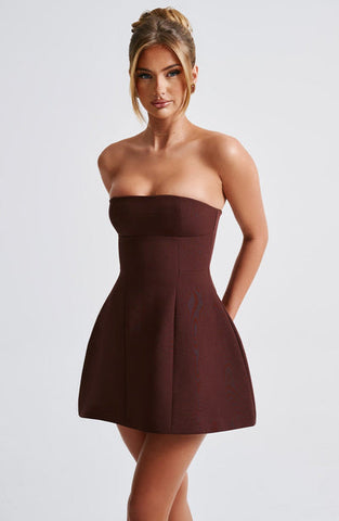 Mia Mini Dress - Brown