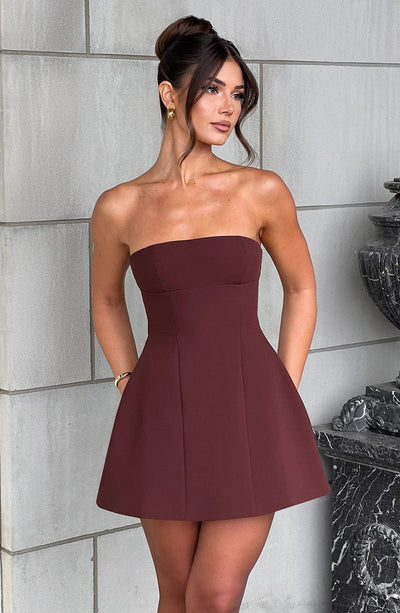 Mia Mini Dress - Brown